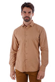 BARABAS Men's Linen Lightweight Button Down Long Sleeve Shirt 4B37 #Color_Mocha