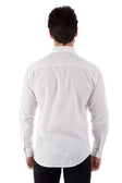BARABAS Men's Linen Lightweight Button Down Long Sleeve Shirt 4B37 #Color_White