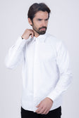 BARABAS Men's Metallic Button Down Long Sleeve Shiny Shirt 4B38 #Color_White