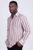 BARABAS Men's Knitted Fabric Button Down Long Sleeve Shirt 4B42 #Color_Pink Purple