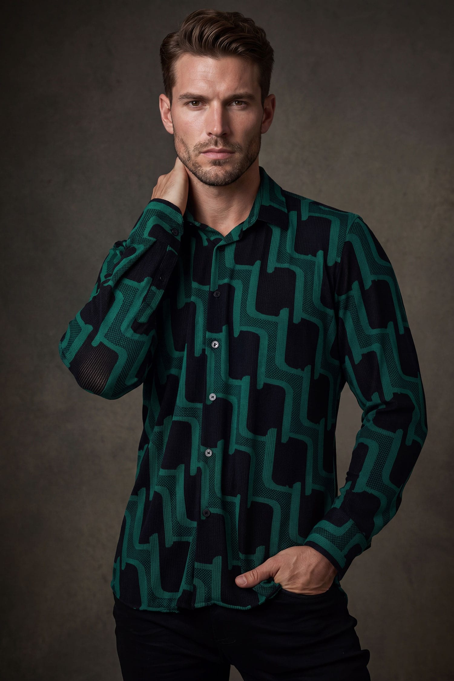 Pattaya Geometric Long Sleeve Shirt