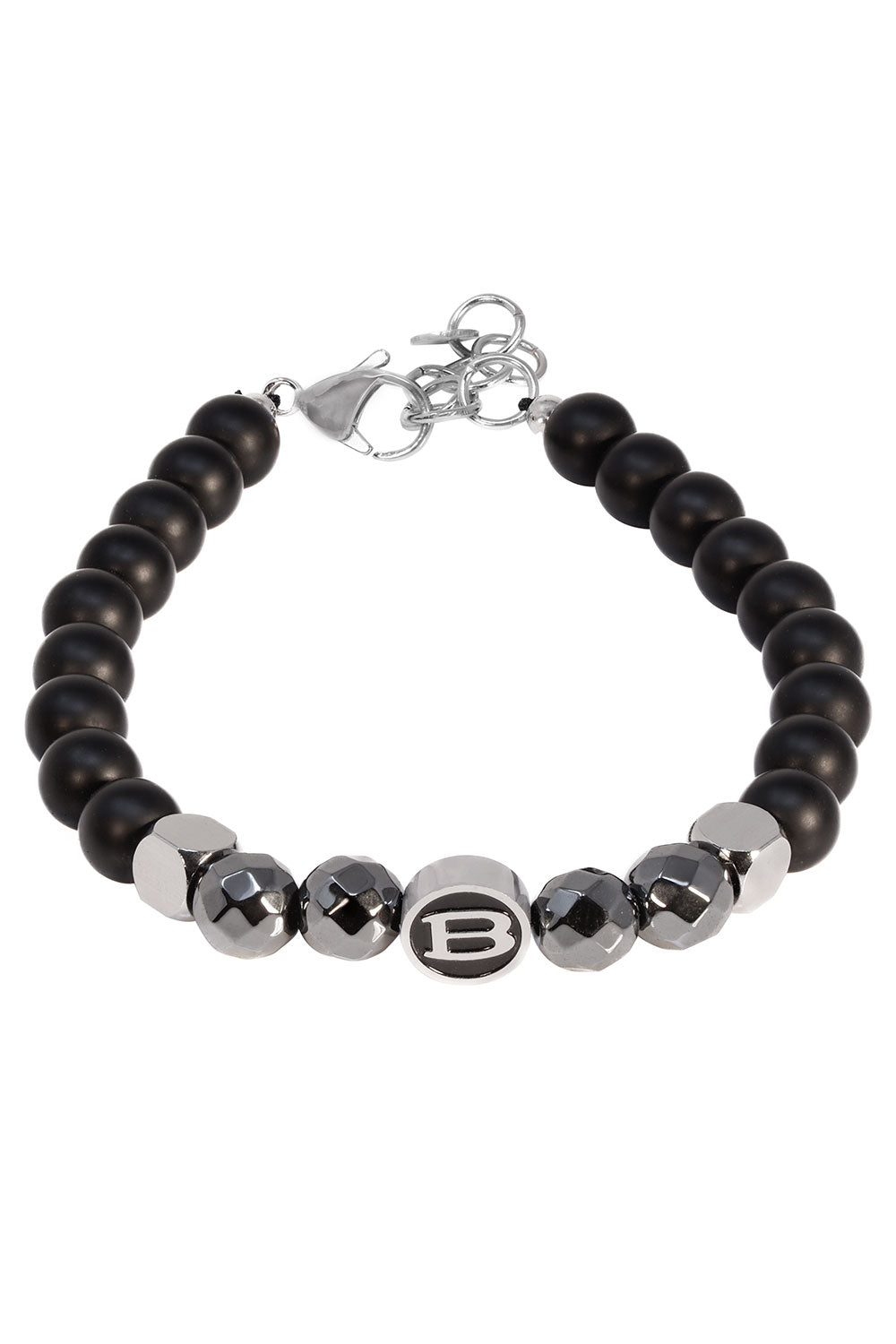 Barabas Unisex Obsidian Hematite Luxury Bangle Bracelets 4BB03 Black