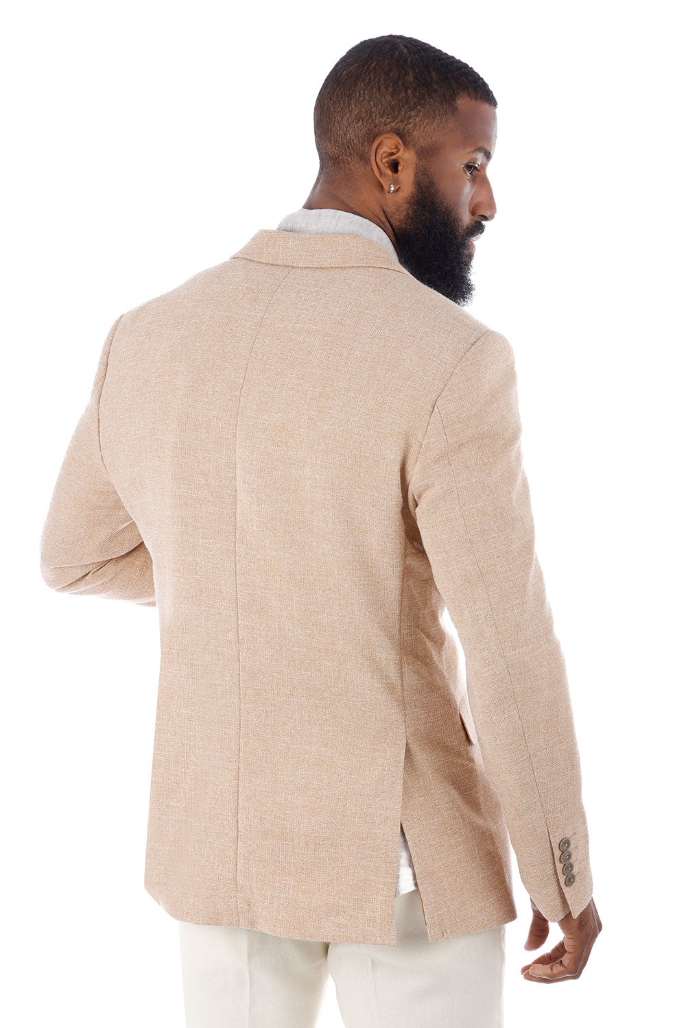 Barabas Men's Classic Tweed Pattern Notch Lapel Blazer 4BL30 Sand