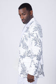 BARABAS Men's Floral Baroque Sequins Luxury Prom Blazer 4BL39 #Color_White Silver