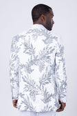 BARABAS Men's Floral Baroque Sequins Luxury Prom Blazer 4BL39 #Color_White Silver