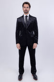 Barabas Men's Velvet Solid Color Shine Luxury Blazer 4BL40 #Color_Black