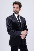 Barabas Men's Velvet Solid Color Shine Luxury Blazer 4BL40 #Color_Black