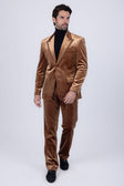 Barabas Men's Velvet Solid Color Shine Luxury Blazer 4BL40 #Color_Coffee