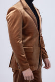 Barabas Men's Velvet Solid Color Shine Luxury Blazer 4BL40 #Color_Coffee