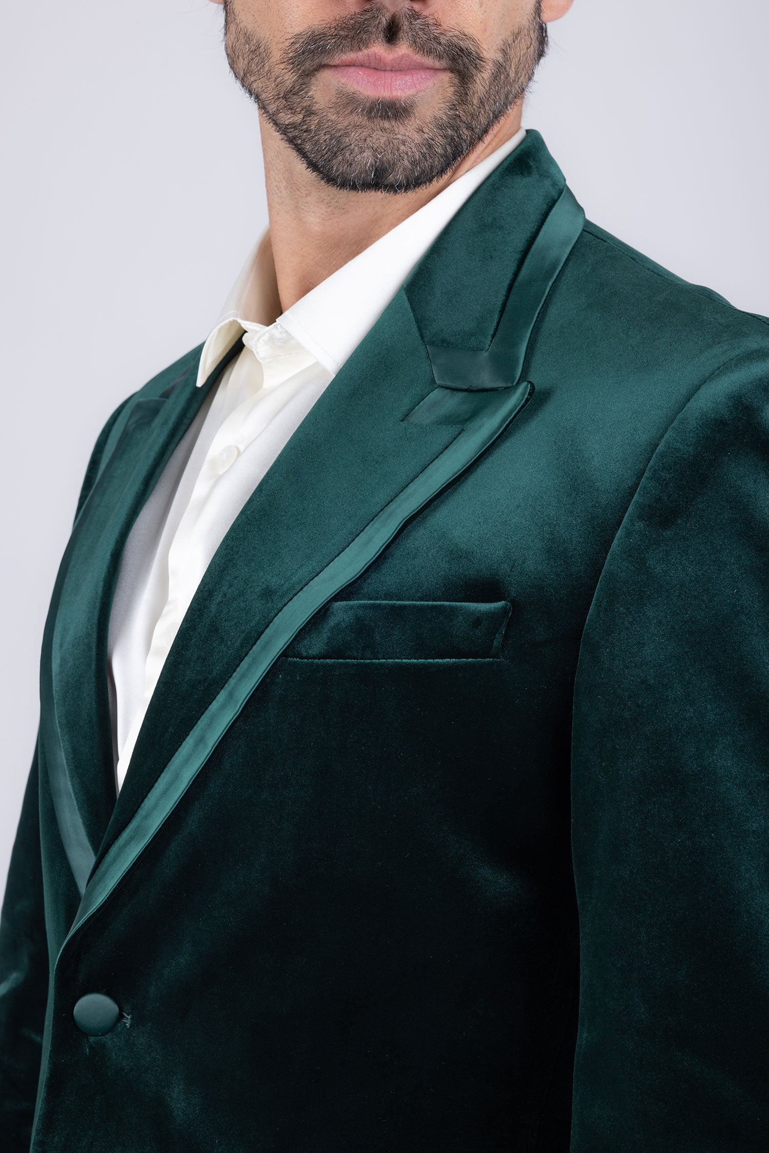 Barabas Men's Velvet Solid Color Shine Luxury Blazer 4BL40 Green