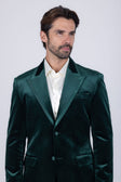 Barabas Men's Velvet Solid Color Shine Luxury Blazer 4BL40 #Color_Green