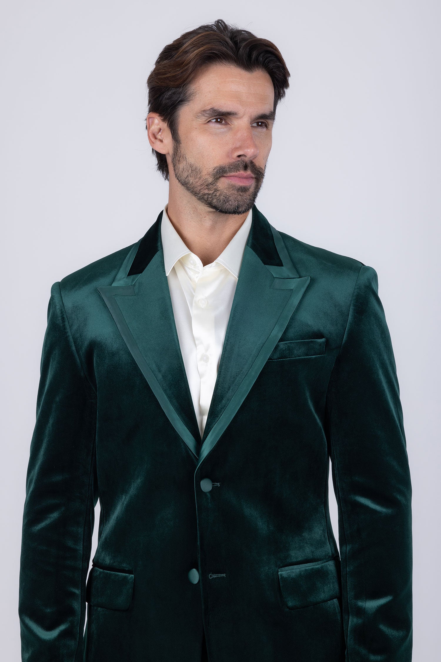 Barabas Men's Velvet Solid Color Shine Luxury Blazer 4BL40 Green