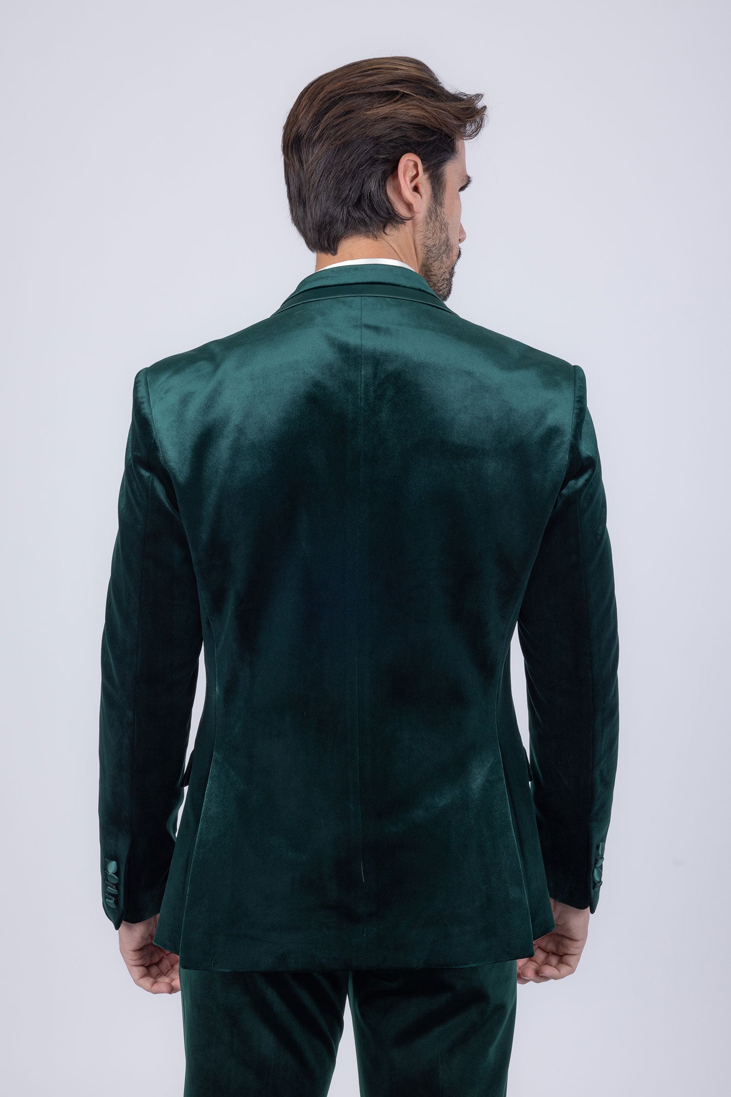 Barabas Men's Velvet Solid Color Shine Luxury Blazer 4BL40 Green