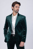 Barabas Men's Velvet Solid Color Shine Luxury Blazer 4BL40 #Color_Green