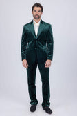 Barabas Men's Velvet Solid Color Shine Luxury Blazer 4BL40 #Color_Green