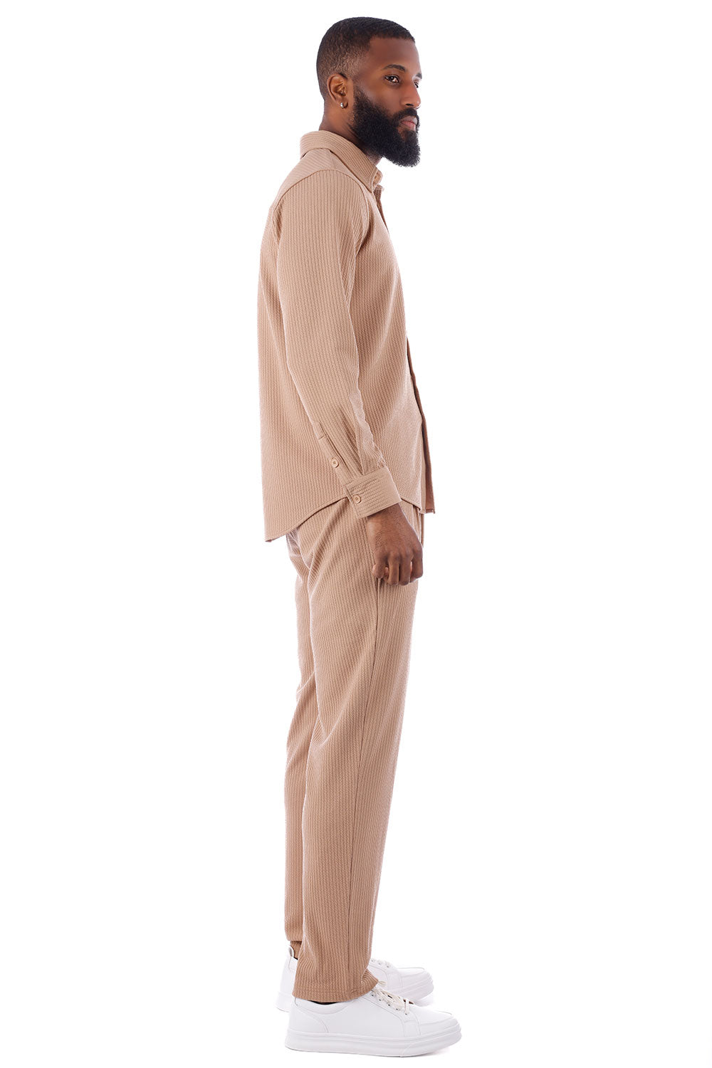 BARABAS Men's Loungewear Stretch Leisure 2-piece set 4JJ24 Camel