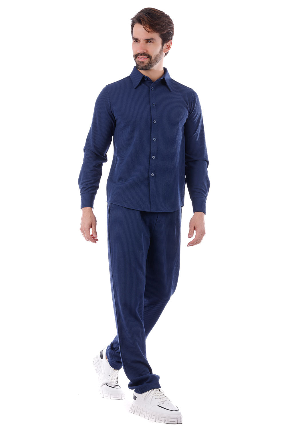 BARABAS Men's Loungewear Stretch Leisure 2-piece set 4JJ24 Navy