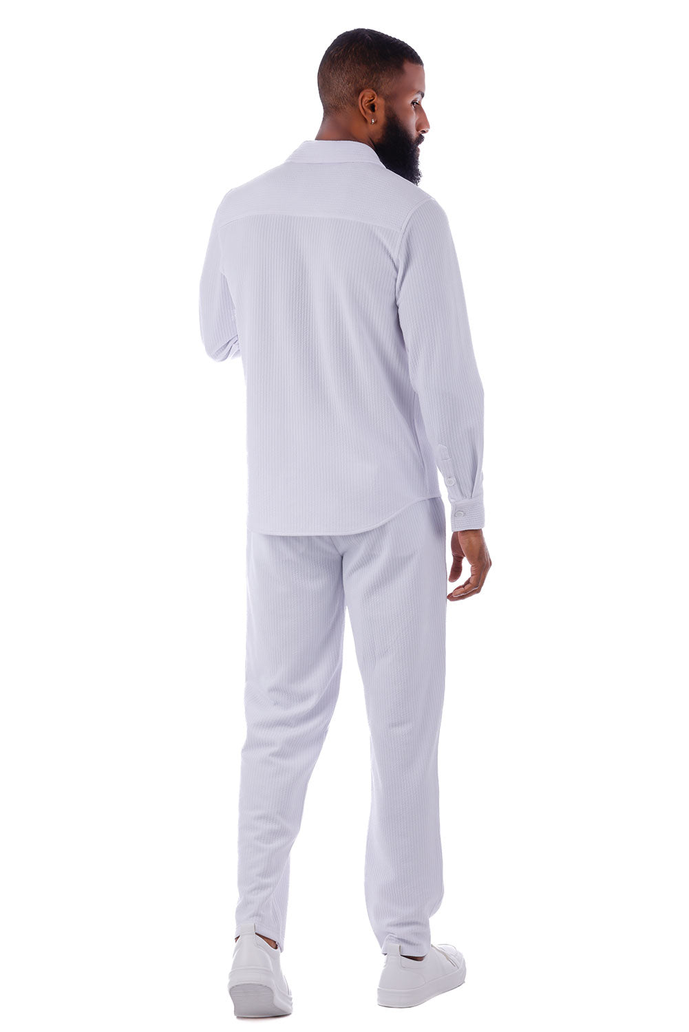 BARABAS Men's Loungewear Stretch Leisure 2-piece set 4JJ24 White