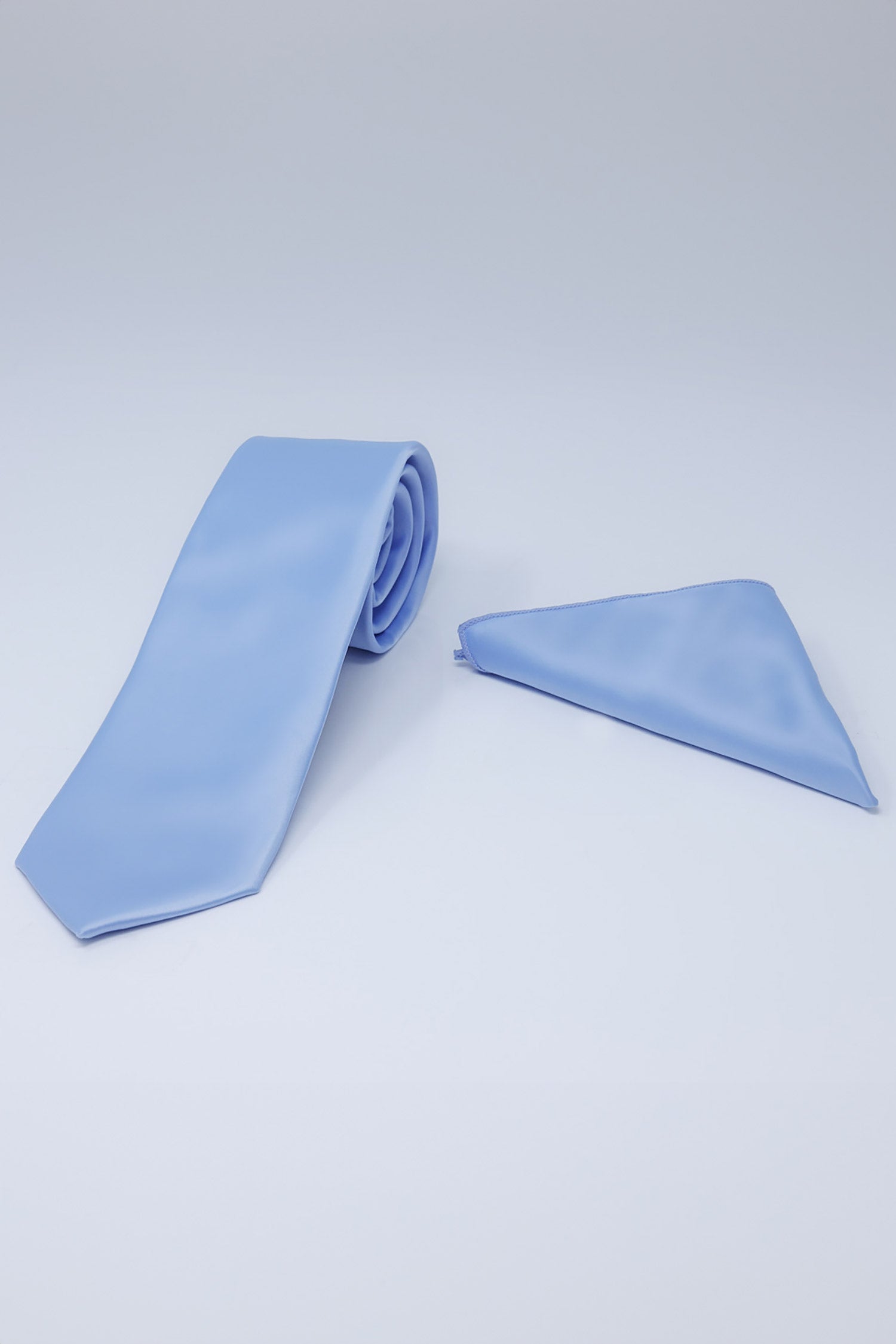 Barabas Men's Solid Color Shiny Satin Luxury Formal Necktie 4NT01 Sky Blue