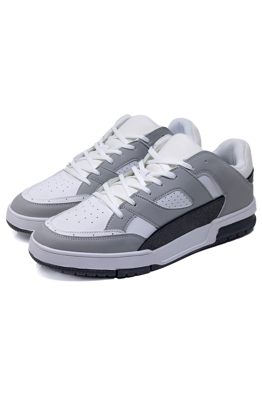 Barabas Men's Premium Running Multicolor Leather Sneakers 4SK01 Light Grey