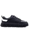 Barabas Men's Premium Greek Key Pattern Walking Sneakers 4SK03 #Color_Black
