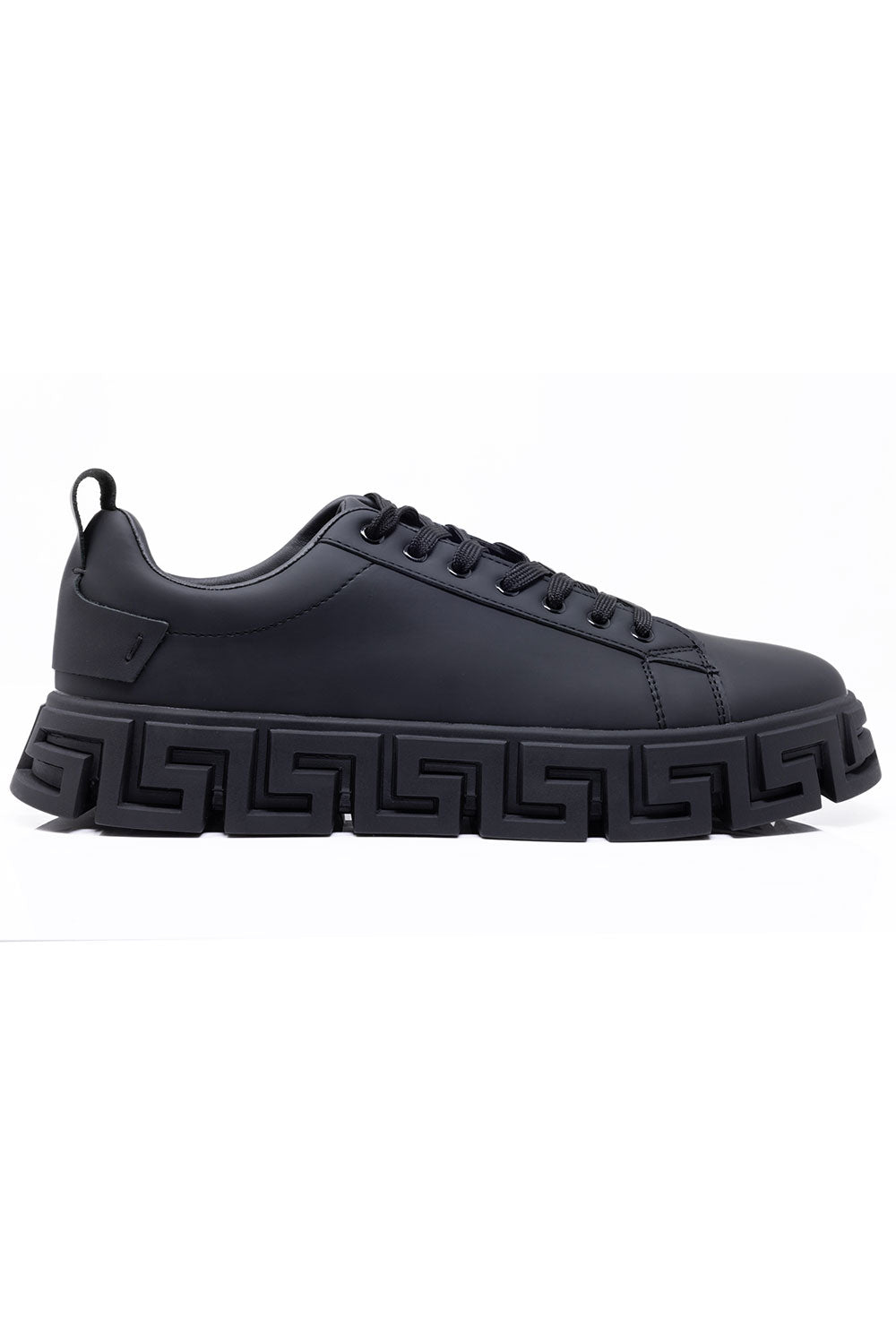 Barabas Men's Premium Greek Key Pattern Sole Sneakers 4SK06 Black