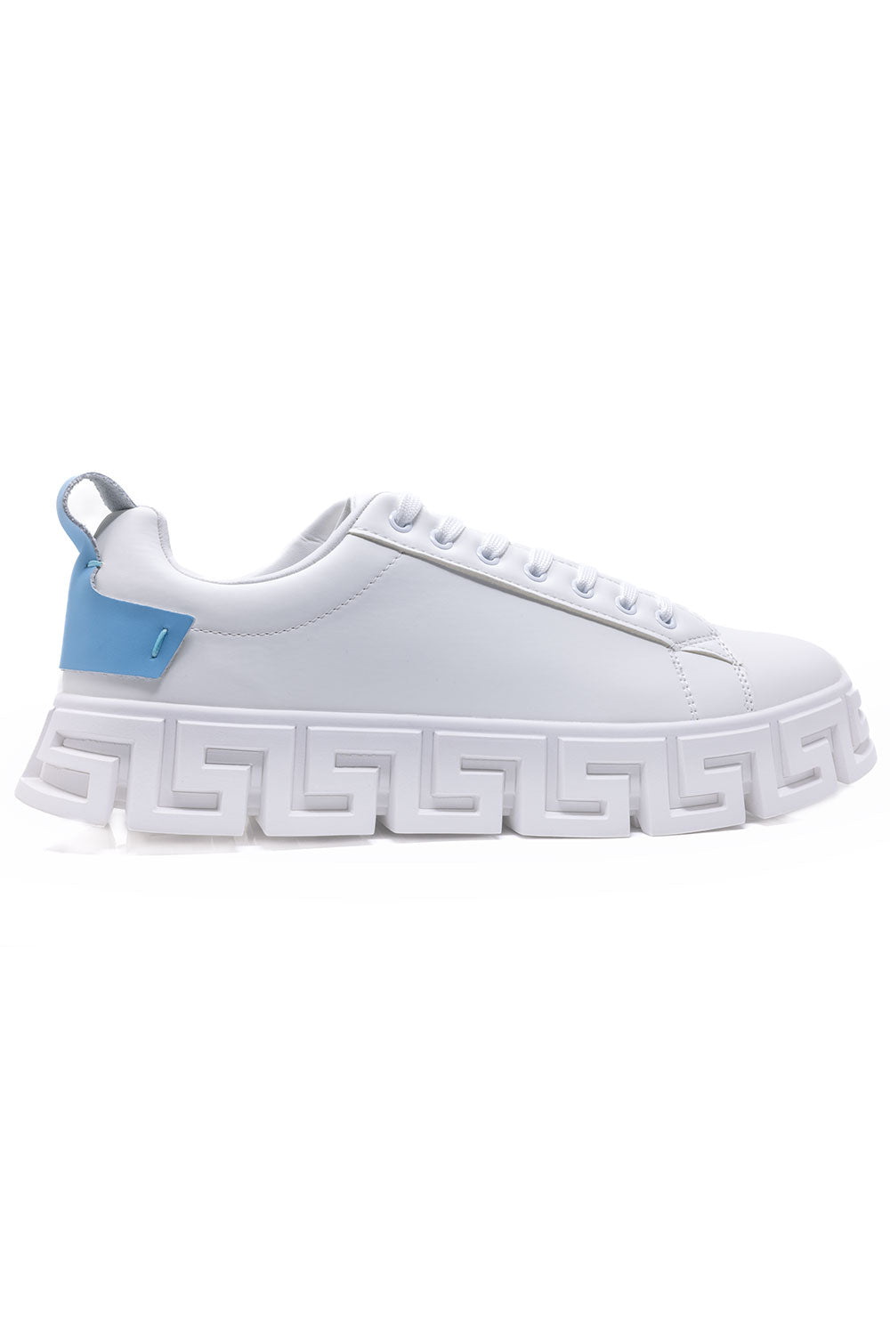 Barabas Men's Greek Key Sole Pattern Premium Sneakers 4SK06 Light Blue