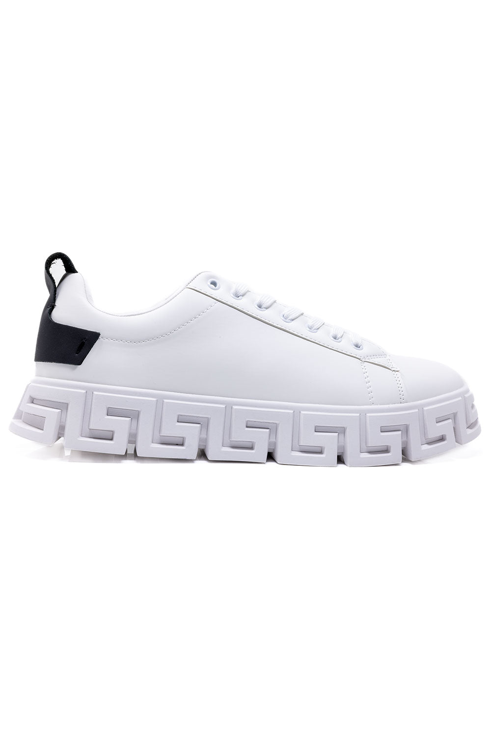 Barabas Men's Greek Key Sole Pattern Premium Sneakers 4SK06 White