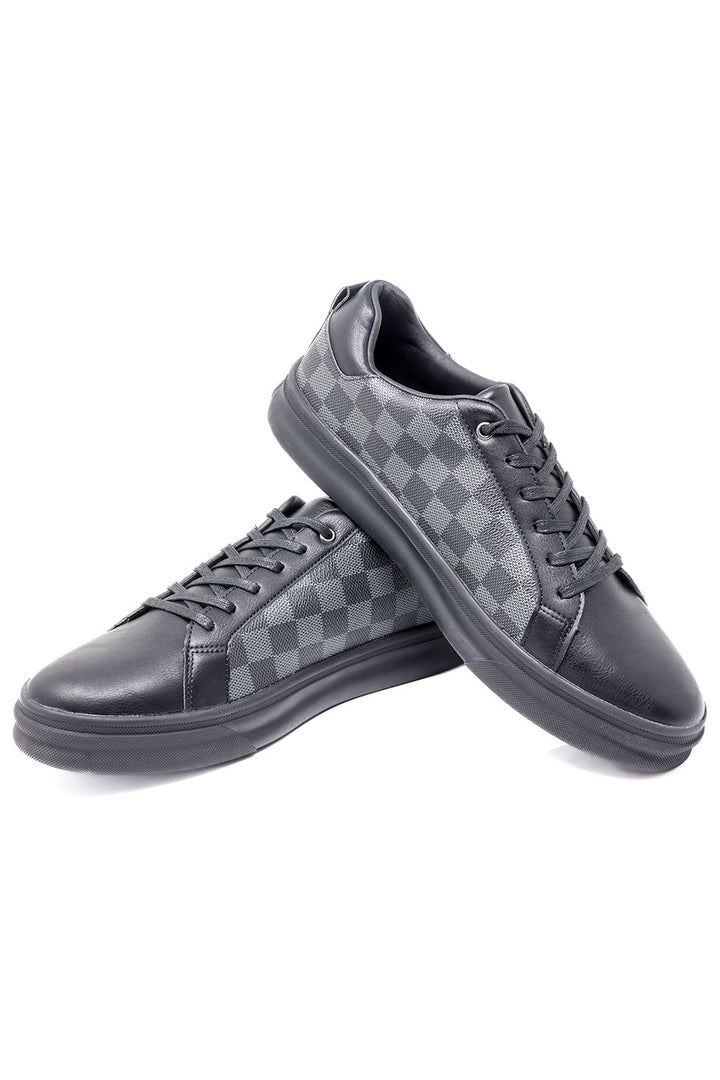 Barabas Men's Premium Checkered Running Sneakers Low Cut 4SK08 Black