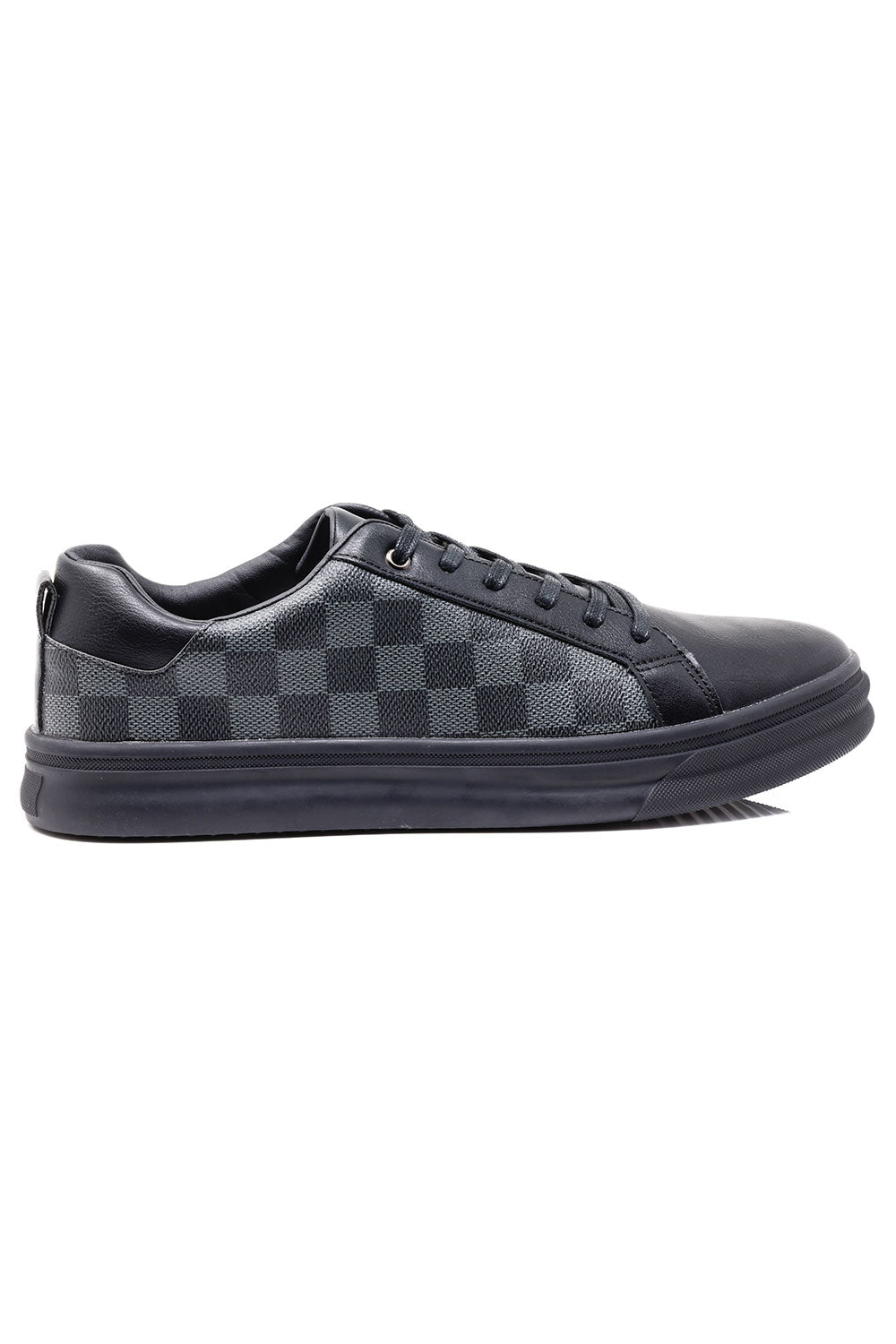 Barabas Men's Premium Checkered Running Sneakers Low Cut 4SK08 Black