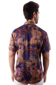 BARABAS Men's Colorful Floral Button Down Short Sleeve Shirts 4sst21 #Color_Purple