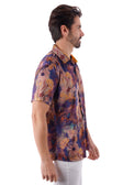 BARABAS Men's Colorful Floral Button Down Short Sleeve Shirts 4sst21 #Color_Purple