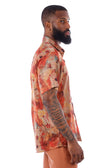 BARABAS Men's Colorful Floral Button Down Short Sleeve Shirts 4sst21 #Color_Rust