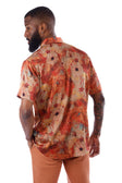 BARABAS Men's Colorful Floral Button Down Short Sleeve Shirts 4sst21 #Color_Rust