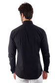 BARABAS Men's Tuxedo Wing Collar Button Down Long Sleeve Shirt 4txs03 #Color_Black