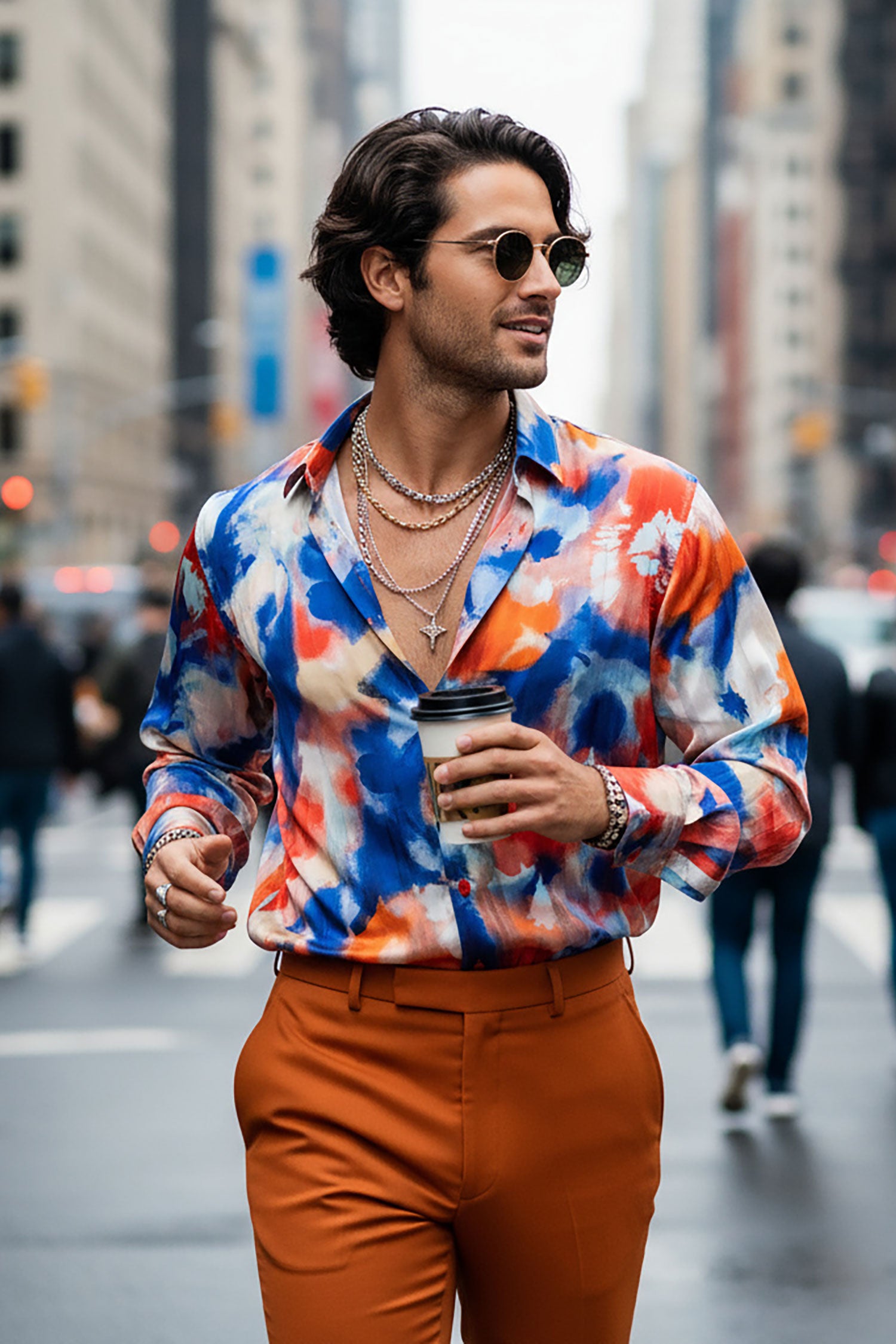 Barabas Men's Multi-Colored Floral Long Sleeve Shirts 4B79 Fuchsia