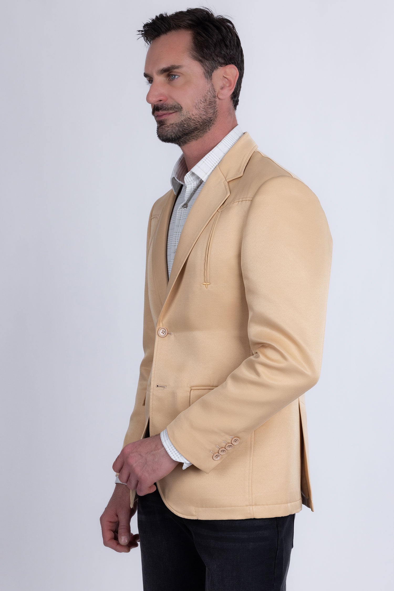 Barabas Men's Matte Notch Lapel Casual Blazer 5BL11 Tan