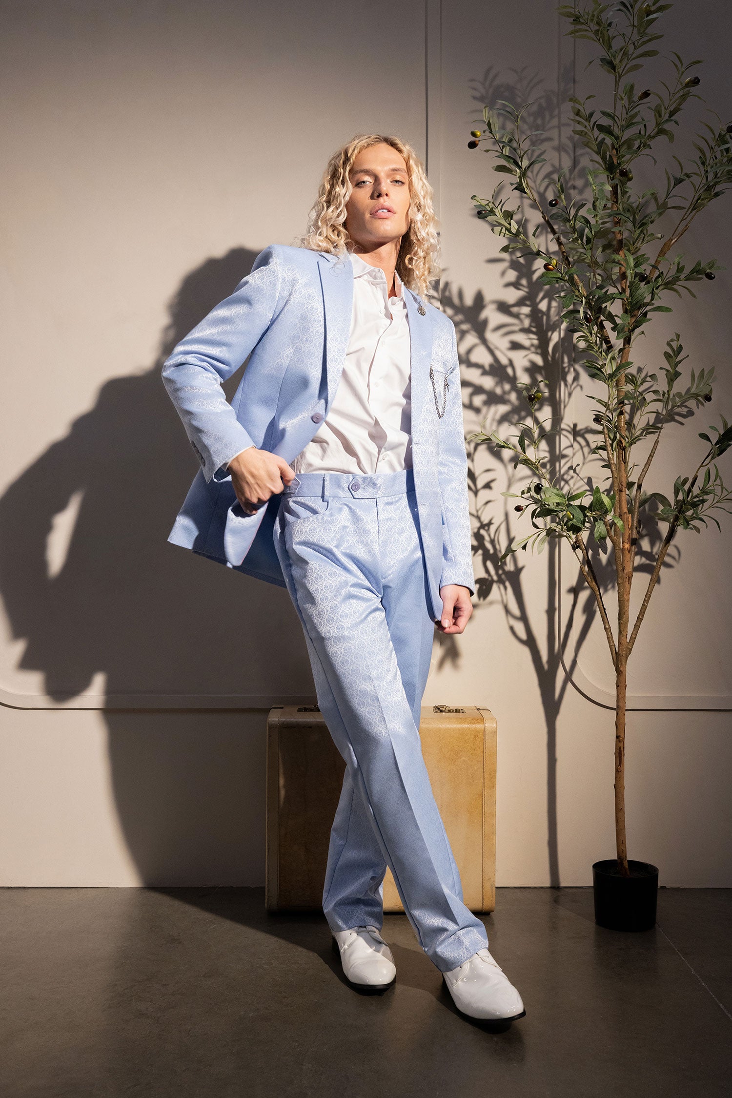 Barabas Men's Floral Pattern Casual Dress Pants 5CP24 Wind Surfer