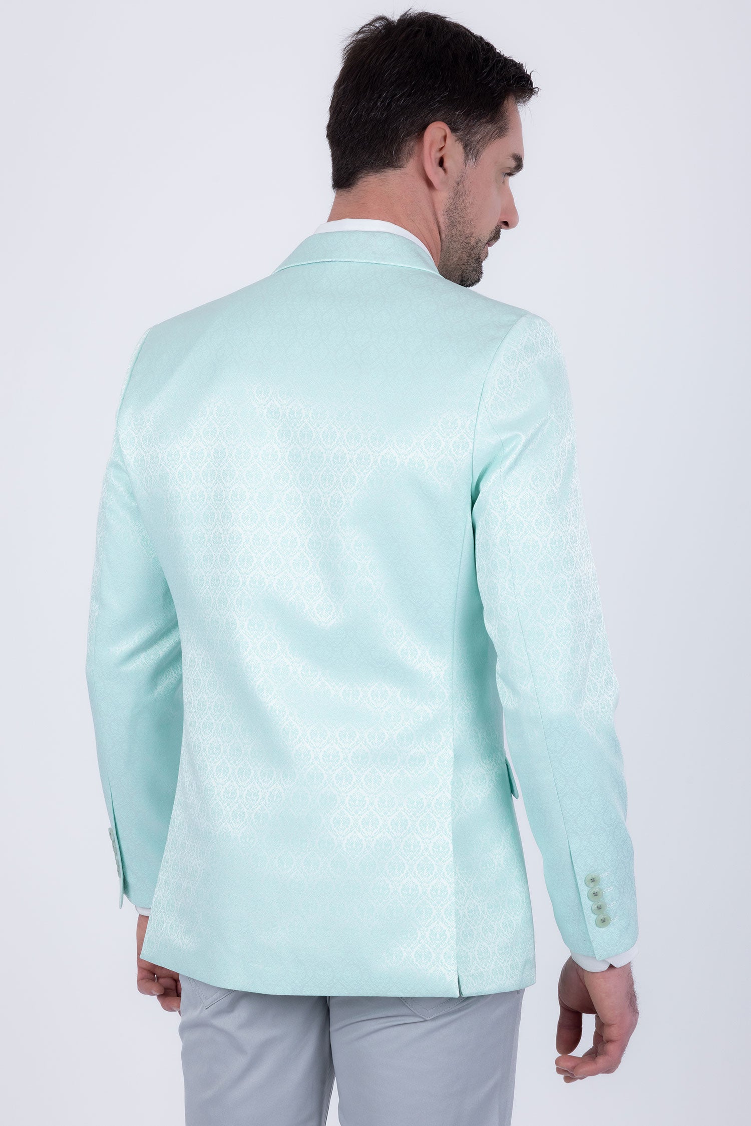 Barabas Men's Floral Pattern Notch Lapel Casual Blazer 5BL24 Mint