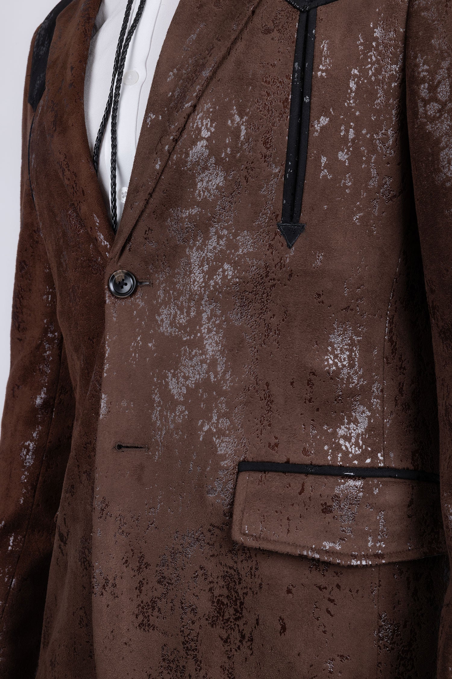 Barabas Men's Western Suede Notch Lapel Casual Blazer 5BL27 Brown