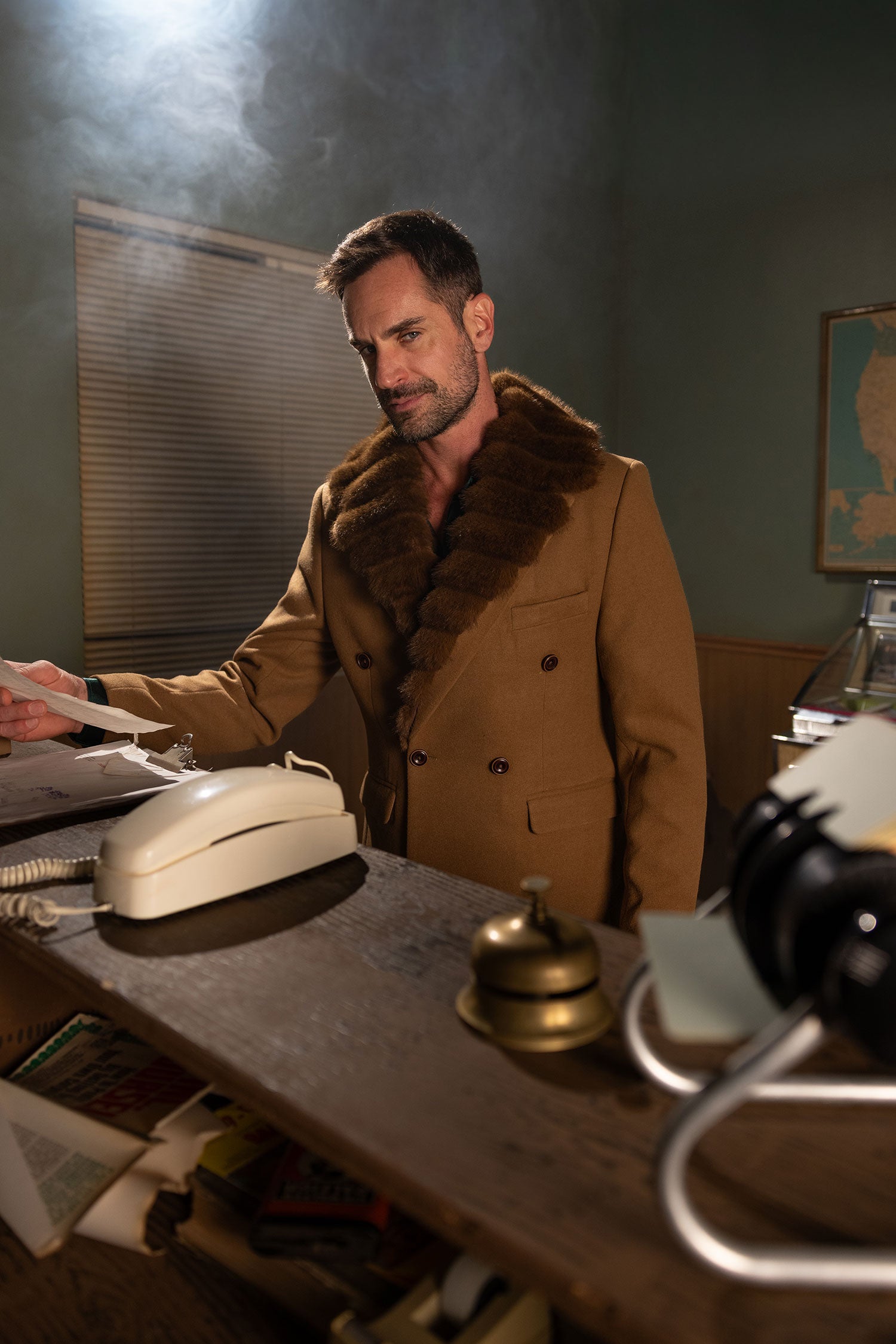 Barabas Men's Soft Fur Shawl Lapel Blazer Coat 5C03 Mocha