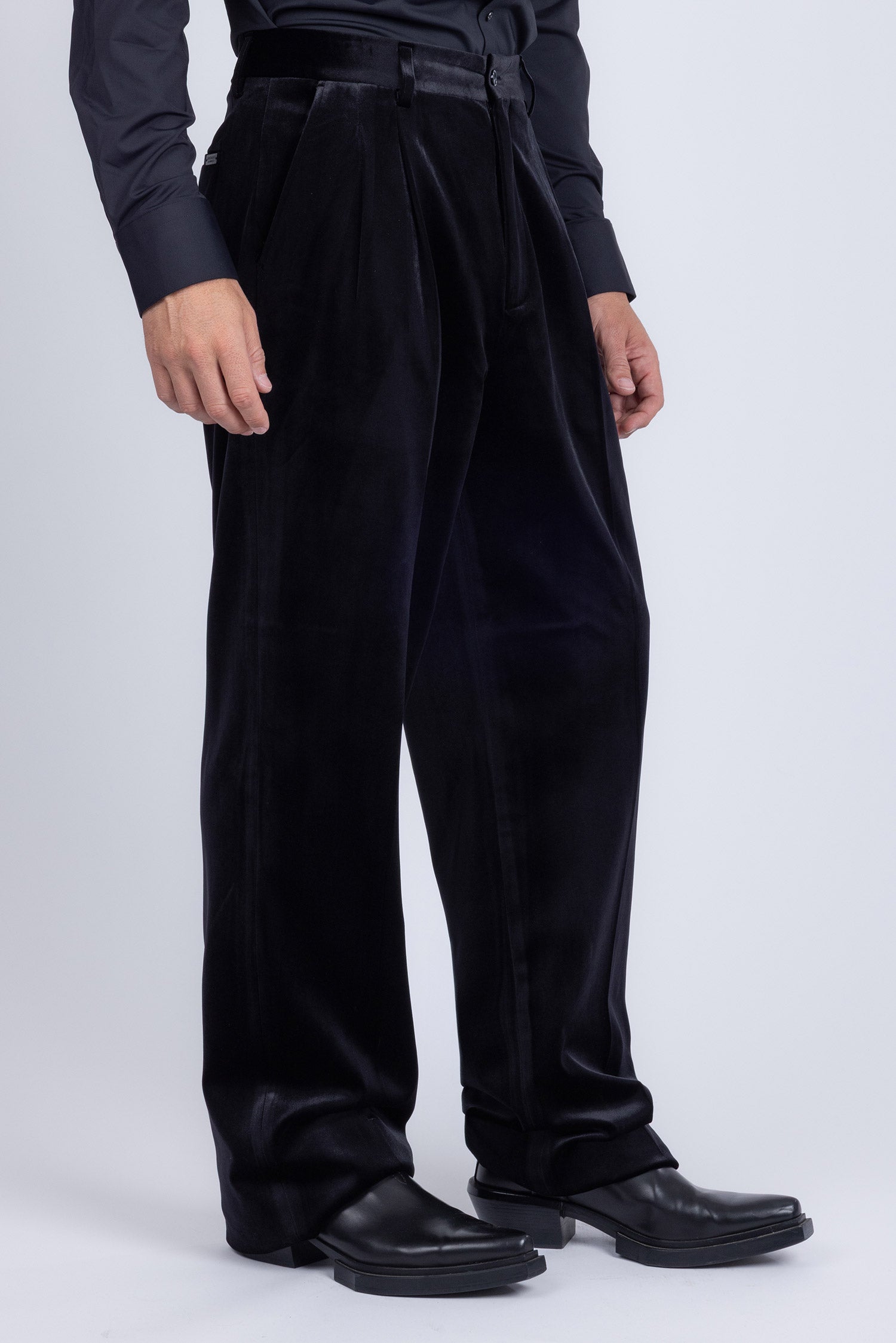 Barabas Men's Velvet Flare Casual Stretch Pants 5CP18 Black