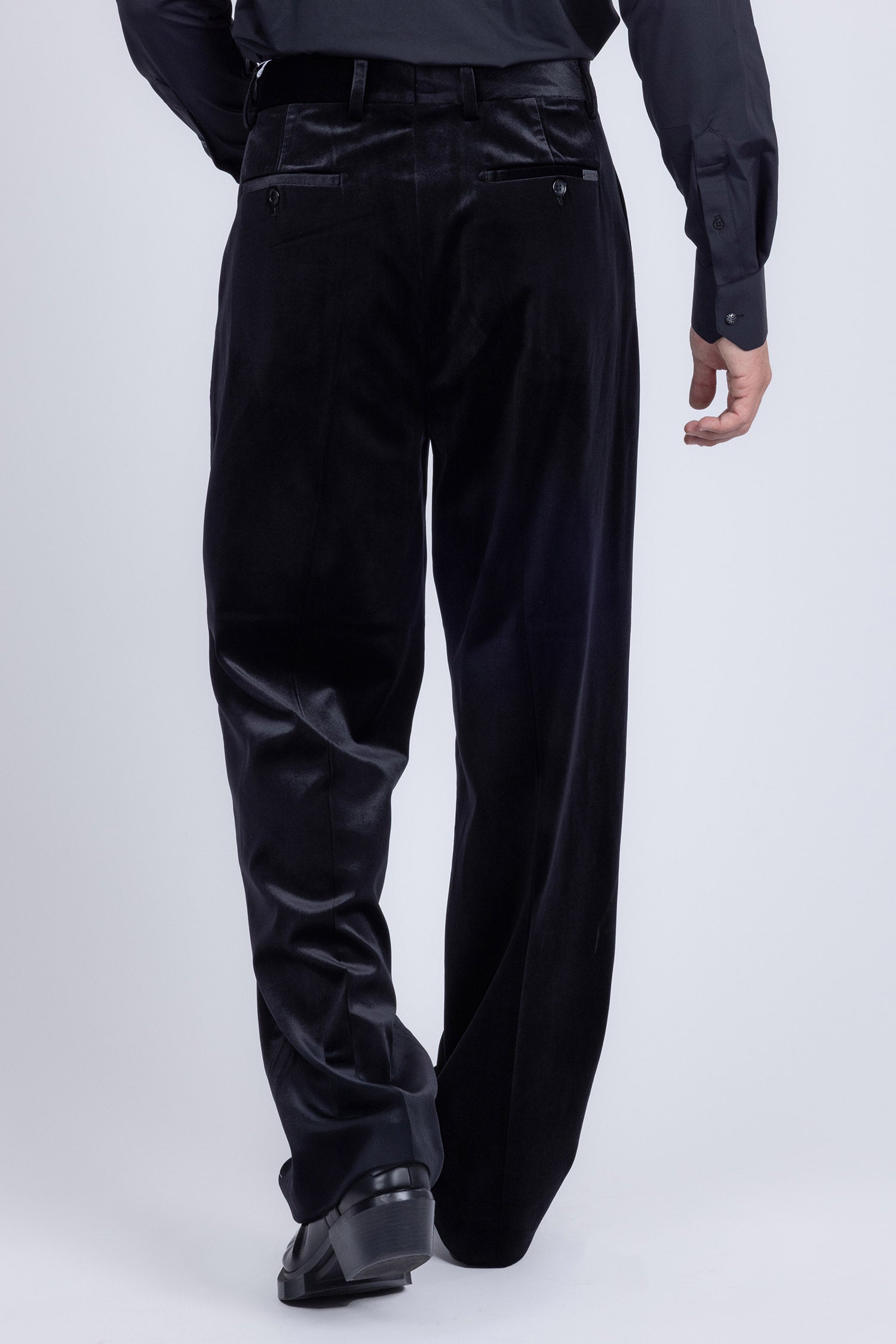 Barabas Men's Velvet Flare Casual Stretch Pants 5CP18 Black 