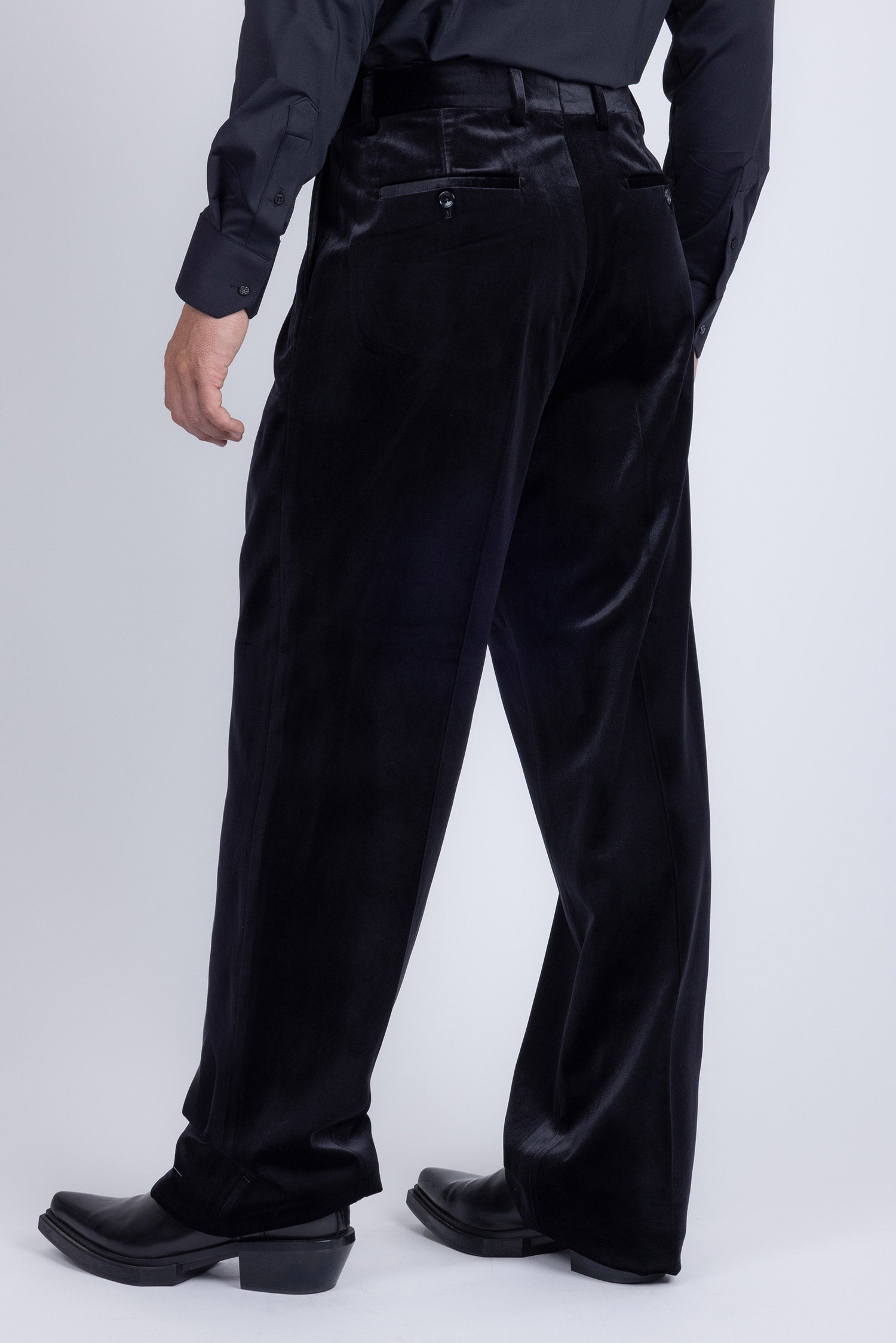 Barabas Men's Velvet Flare Casual Stretch Pants 5CP18 Black 