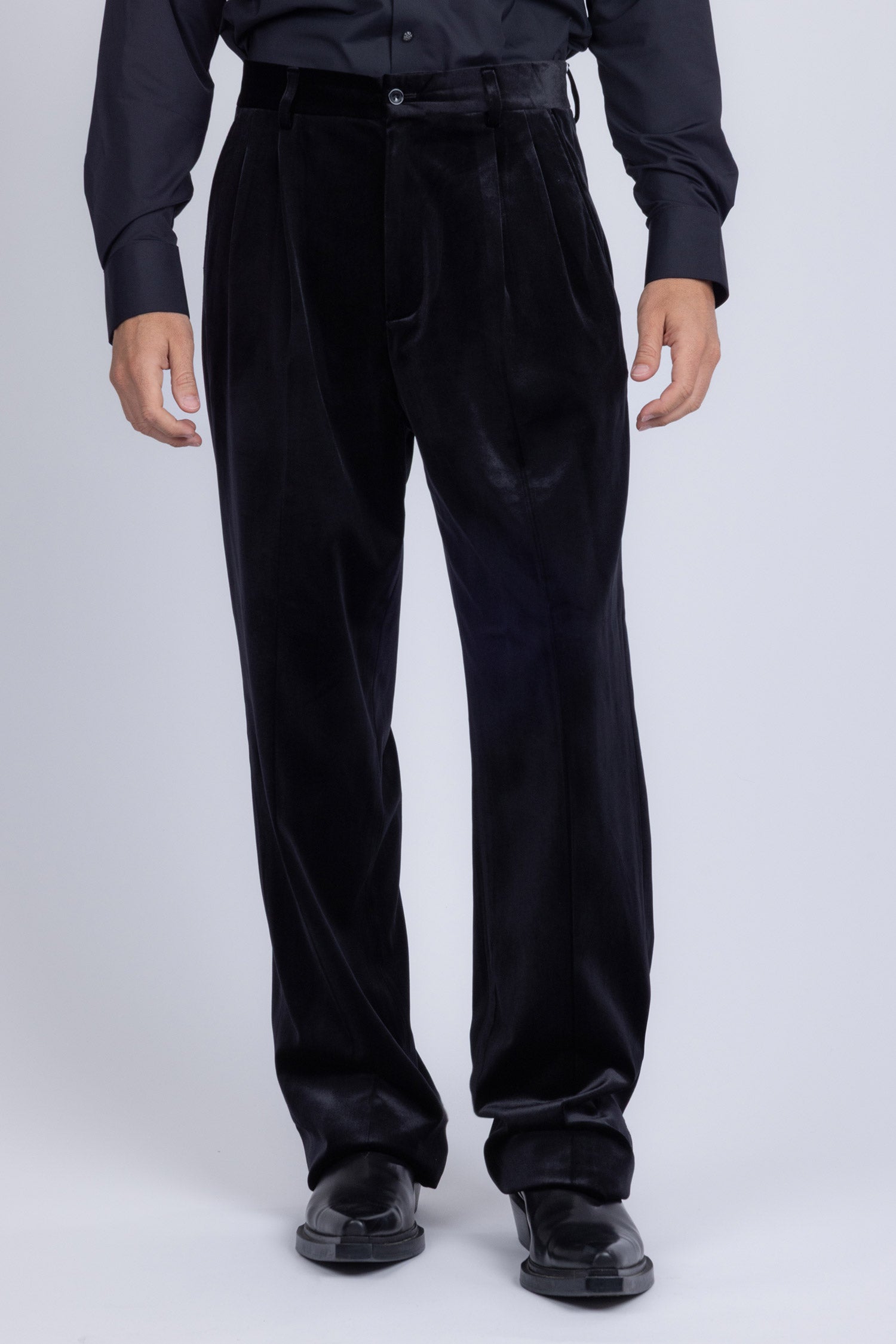 Barabas Men's Velvet Flare Casual Stretch Pants 5CP18 Black 
