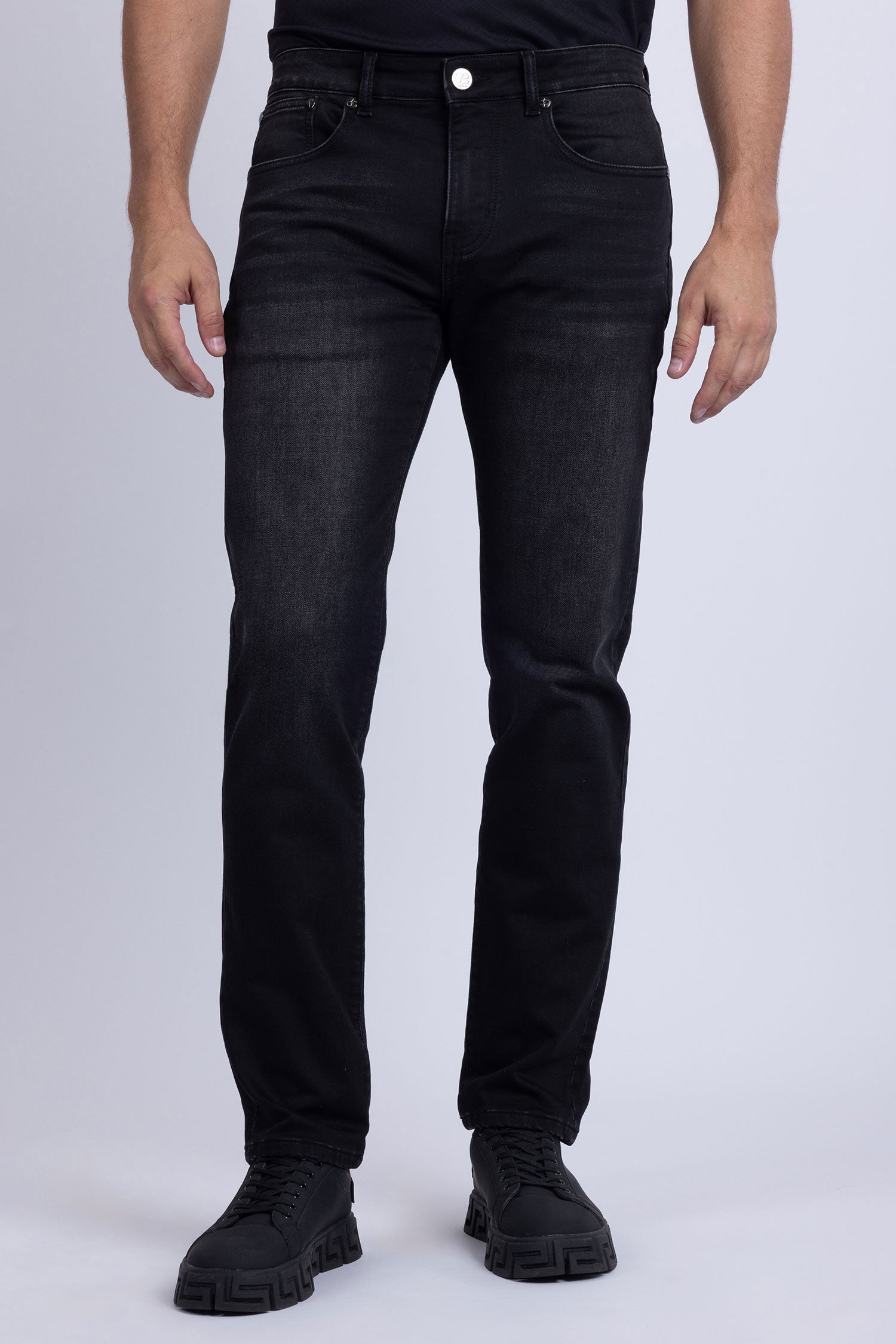 Barabas Men's Straight Fit Premium Casual Denim Jeans 5JE01 Black