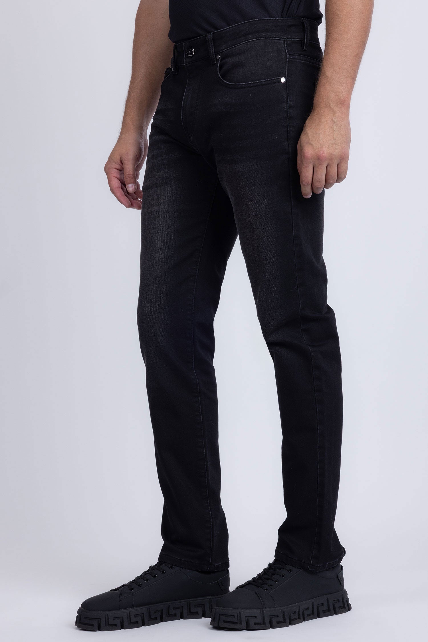 Barabas Men's Straight Fit Premium Casual Denim Jeans 5JE01 Black