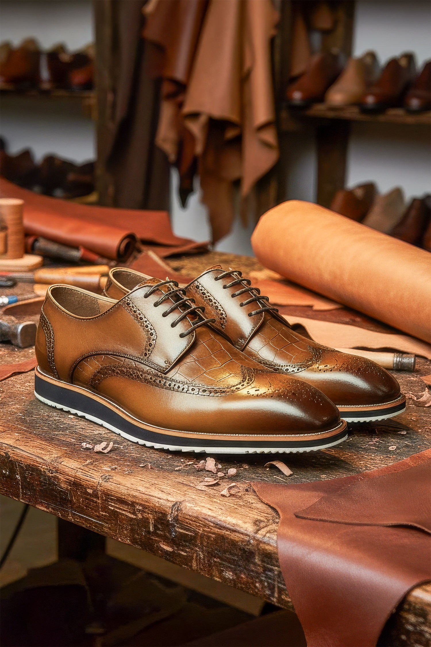 Barabas Men's Western Lace-up Leather Luxury Dress Shoes 5SH08 