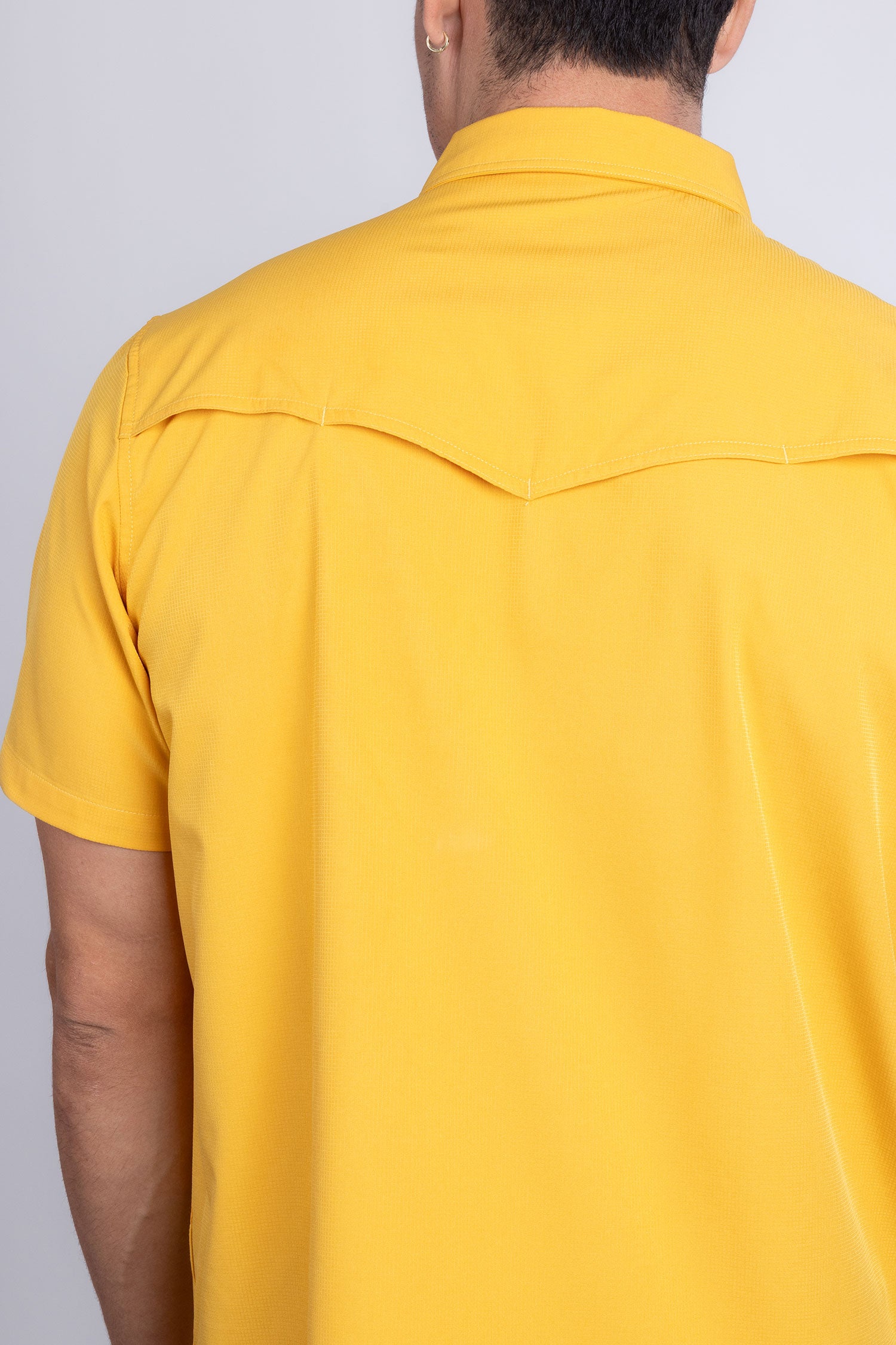 Barabas Men's Western Casual Solid Stretch Short Sleeve Shirt 5SST10 Mustard