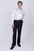Barabas Men's Sequins Pattern Double-Breasted Peak Lapel Suit 5SU37 #Color_Black Silver